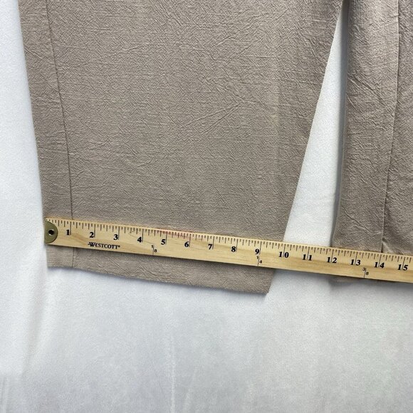 Adrienne Vittadini High Waisted Wide Leg Cargo Pants Women XL Beige Side Pockets - Picture 12 of 16